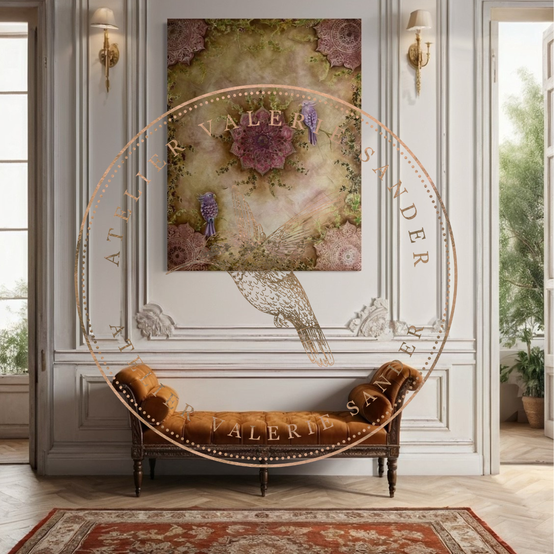 ORIGINAL IMPERIAL FRESCO mit Papageien
