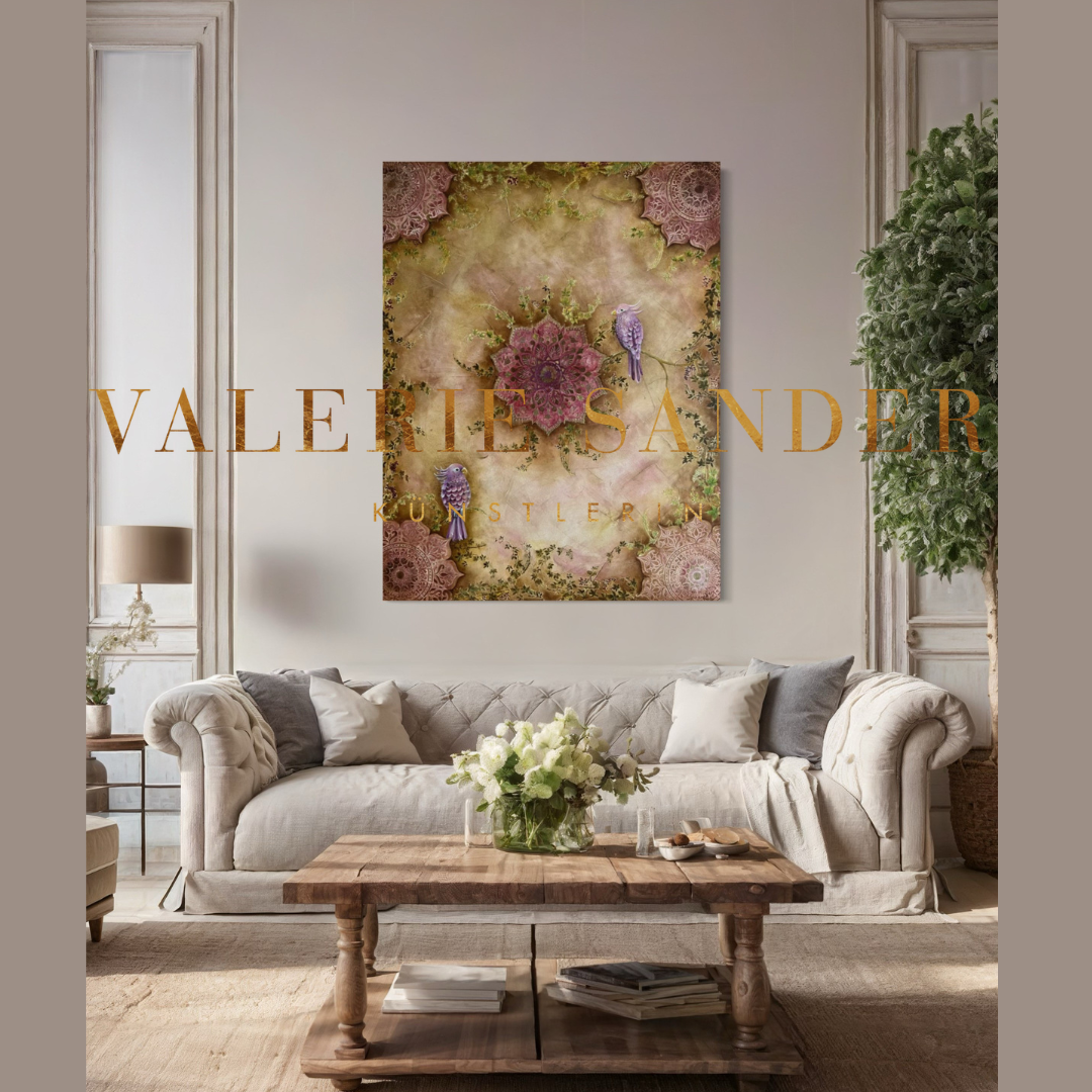 ORIGINAL IMPERIAL FRESCO mit Papageien
